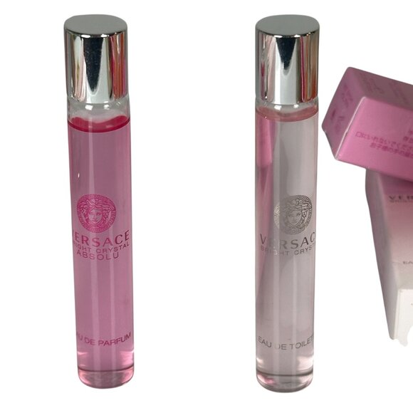 VERSACE Bright Crystal absolu rollerball Lot of 2 by Gianni Versace 10 ML - Picture 8 of 11